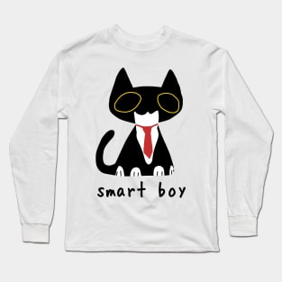 Tuxedo Cat Smart Boy Long Sleeve T-Shirt